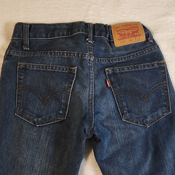 Levi's 505 Dark Blue Denim Jeans, Boys Size 10 Regular, EUC - Picture 2 of 6